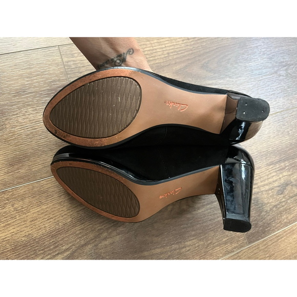 Clarks Artisan black suede and patent leather pumps size 8.5 - Picture 7 of 9